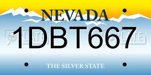 1DBT667 Nevada License Plate
