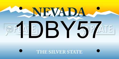 1DBY57 Nevada License Plate