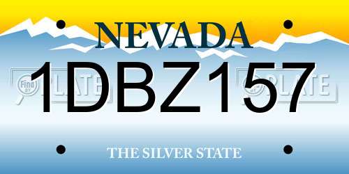 1DBZ157 Nevada License Plate