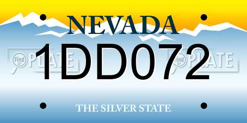 1DD072 Nevada License Plate