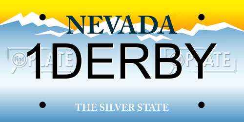 1DERBY Nevada License Plate