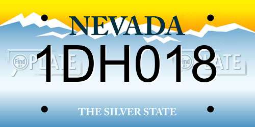 1DH018 Nevada License Plate