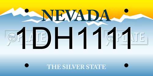 1DH1111 Nevada License Plate