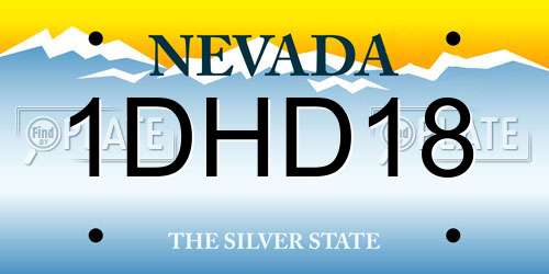 1DHD18 Nevada License Plate