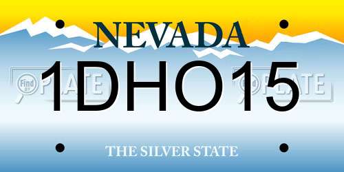 1DHO15 Nevada License Plate