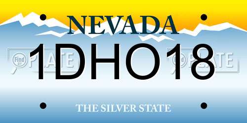 1DHO18 Nevada License Plate