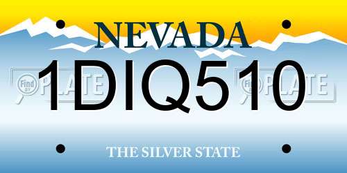 1DIQ510 Nevada License Plate