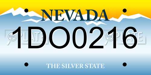 1DO0216 Nevada License Plate