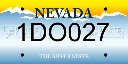 1DO027 Nevada License Plate