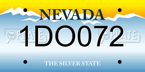 1DO072 Nevada License Plate