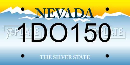 1DO150 Nevada License Plate
