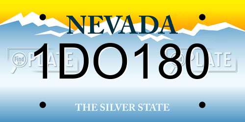 1DO180 Nevada License Plate