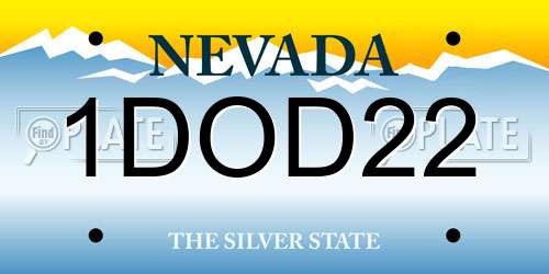 1DOD22 Nevada License Plate