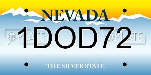 1DOD72 Nevada License Plate