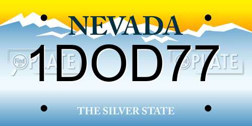 1DOD77 Nevada License Plate
