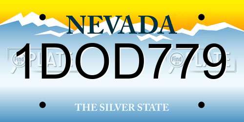 1DOD779 Nevada License Plate
