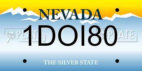 1DOI80 Nevada License Plate