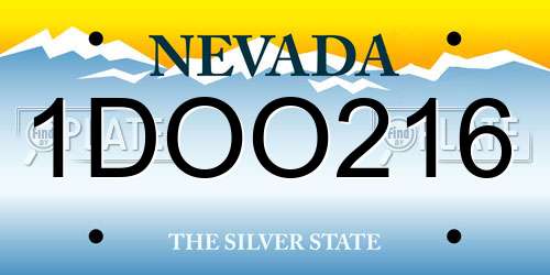 1DOO216 Nevada License Plate