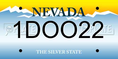 1DOO22 Nevada License Plate