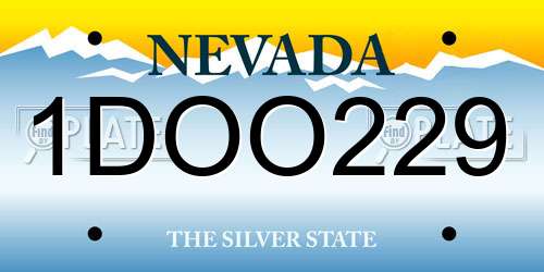 1DOO229 Nevada License Plate