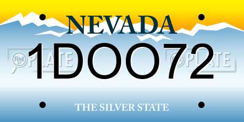 1DOO72 Nevada License Plate