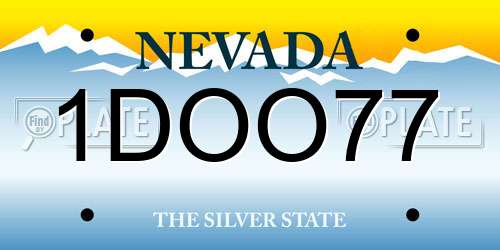 1DOO77 Nevada License Plate