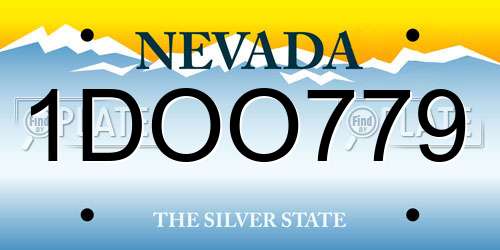 1DOO779 Nevada License Plate