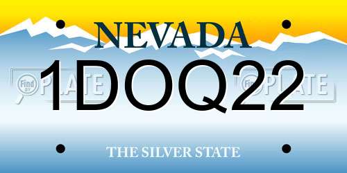 1DOQ22 Nevada License Plate