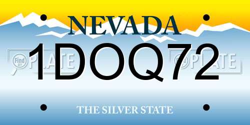 1DOQ72 Nevada License Plate