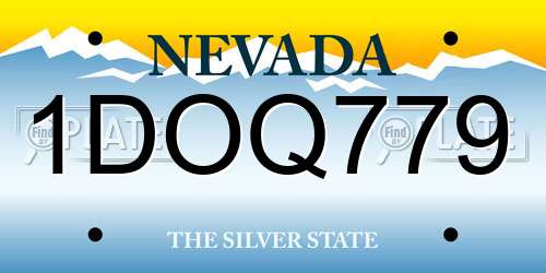 1DOQ779 Nevada License Plate