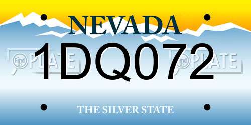 1DQ072 Nevada License Plate