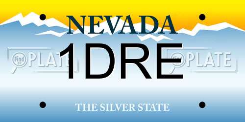 1DRE Nevada License Plate