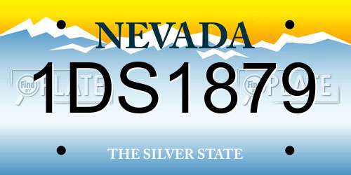 1DS1879 Nevada License Plate