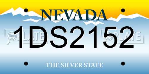 1DS2152 Nevada License Plate