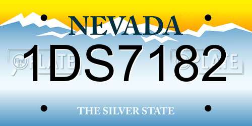 1DS7182 Nevada License Plate
