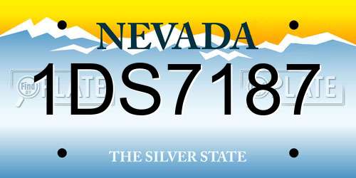 1DS7187 Nevada License Plate