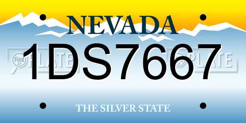1DS7667 Nevada License Plate