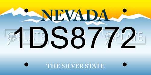 1DS8772 Nevada License Plate
