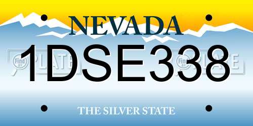 1DSE338 Nevada License Plate