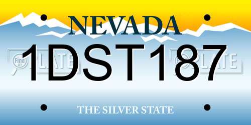 1DST187 Nevada License Plate