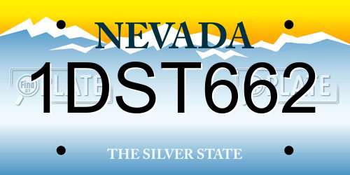 1DST662 Nevada License Plate