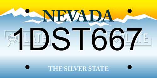 1DST667 Nevada License Plate