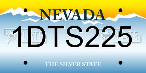 1DTS225 Nevada License Plate