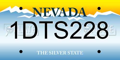 1DTS228 Nevada License Plate