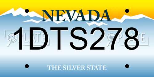 1DTS278 Nevada License Plate