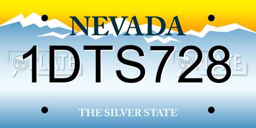 1DTS728 Nevada License Plate