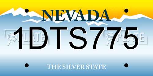 1DTS775 Nevada License Plate