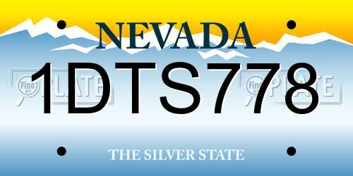1DTS778 Nevada License Plate