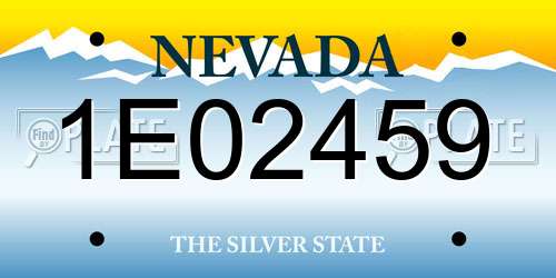 1E02459 Nevada License Plate