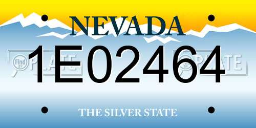 1E02464 Nevada License Plate